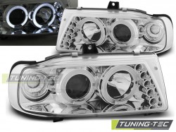 HEADLIGHTS ANGEL EYES CHROME fits SEAT IBIZA / CORDOBA/ POLO VARIANT, SEDAN 10.93-08.99