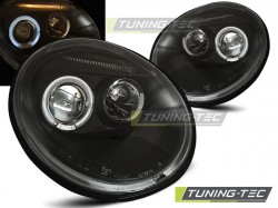 HEADLIGHTS ANGEL EYES BLACK fits VW NEW BEETLE 10.98-05.05