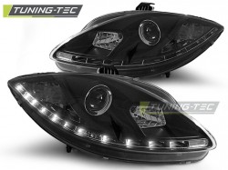 HEADLIGHTS DAYLIGHT BLACK fits SEAT LEON ALTEA TOLEDO 06.05-09