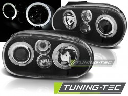 HEADLIGHTS ANGEL EYES BLACK fits VW GOLF 4 09.97-09.03