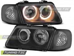 HEADLIGHTS ANGEL EYES BLACK fits AUDI A3 08.96-08.00