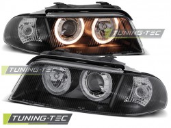 HEADLIGHTS ANGEL EYES BLACK fits AUDI A4 01.99-09.00