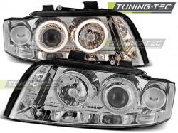 HEADLIGHTS ANGEL EYES CHROME fits AUDI A4 10.00-10.04