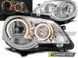 HEADLIGHTS ANGEL EYES CHROME fits VW POLO 9N3 04.05-09