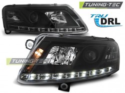 HEADLIGHTS TRUE DRL BLACK fits AUDI A6 C6 04.04-08