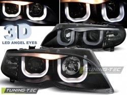 HEADLIGHTS ANGEL EYES 3D BLACK fits BMW E46 09.01-03.05 S/T BLACK
