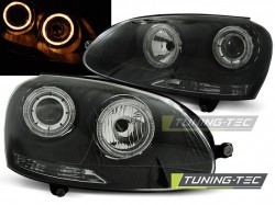 HEADLIGHTS ANGEL EYES BLACK fits VW GOLF 5 10.03-09