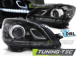 HEADLIGHTS TRUE DRL BLACK fits MERCEDES W204 07-10