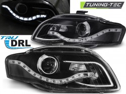 HEADLIGHTS TRUE DRL BLACK fits AUDI A4 B7 11.04-03.08