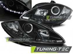 HEADLIGHTS DAYLIGHT BLACK fits SEAT LEON ALTEA 09-12