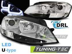 HEADLIGHTS U-LED LIGHT CHROME fits VW GOLF 7 11.12-17