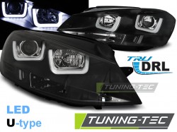 HEADLIGHTS U-LED LIGHT BLACK fits VW GOLF 7 11.12-17