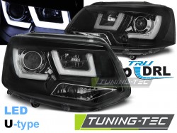 HEADLIGHTS U-LED LIGHT BLACK fits VW T5 2010-2015