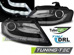 HEADLIGHTS TRUE DRL BLACK fits AUDI A4 B8 04.08-11