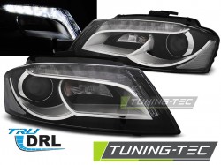 HEADLIGHTS TRUE DRL BLACK fits AUDI A3 8P 08-12