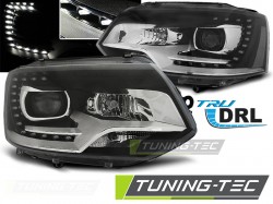 HEADLIGHTS TRUE DRL BLACK fits VW T5 2010-15