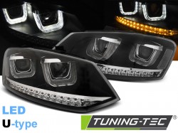 HEADLIGHTS U-LED LIGHT BLACK fits VW POLO 6R 09-03.14