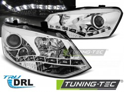 HEADLIGHTS TRUE DRL CHROME fits VW POLO 6R 09-03.14