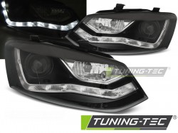 HEADLIGHTS DAYLIGHT BLACK fits VW POLO 6R 09-03.14