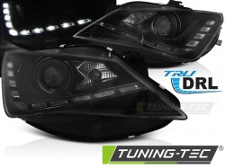 HEADLIGHTS TRUE DRL BLACK fits SEAT SEAT IBIZA 6J 12-15