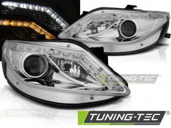 HEADLIGHTS DAYLIGHT CHROME with LED INDICATOR fits SEAT IBIZA 6J 06.08-12