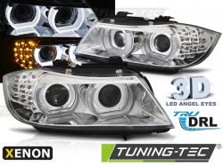 XENON HEADLIGHTS ANGEL EYES LED DRL CHROME fits BMW E90/E91 09-11