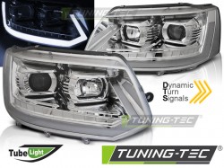 HEADLIGHTS TUBE LIGHT CHROME SEQ fits VW T5 2010-2015