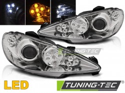 PEUGEOT 206 02-ANGEL EYES CHROME LED