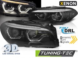 XENON HEADLIGHTS ANGEL EYES LED DRL BLACK SEQ fits BMW F10/F11 10-13