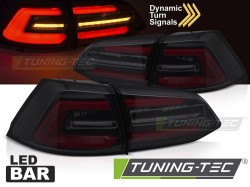 LED TAIL LIGHTS BLACK SMOKE W/RED SEQ fits VW GOLF 7 13-17 SW