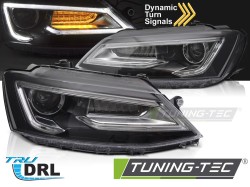 HEADLIGHTS TUBE LIGHT BLACK fits VW JETTA VI 11-18