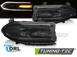 HEADLIGHTS LED BLACK fits DODGE CHARGER 14-23