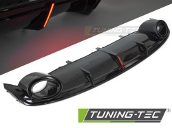 DIFFUSOR TWIN OUTLET GLOSSY BLACK with LED BRAKE LIGHT SPORT STYLE fits AUDI A7 C7 10-14