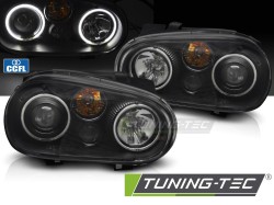 HEADLIGHTS ANGEL EYES CCFL BLACK fits VW GOLF IV 97-03