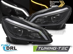 HEADLIGHTS TUBE LED BLACK SEQ DRL fits MERCEDES W204 11-14