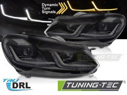 HEADLIGHTS BLACK LED SEQ DRL fits VW GOLF VI 08-12