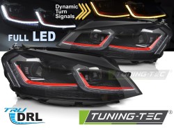HEADLIGHTS FULL LED RED SEQ DRL fits VW GOLF VII 13-17 
