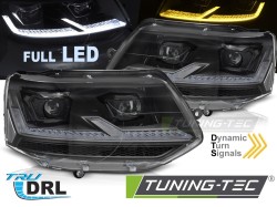 HEADLIGHTS FULL LED BLACK SEQ DRL fits VW T5.1 10-15