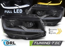 HEADLIGHTS FULL LED BLACK SEQ DRL fits VW T6 15-19